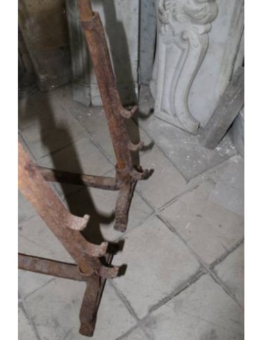 016 MONUMENTALE COPPIA DI ALARI PER CAMINO, IN...