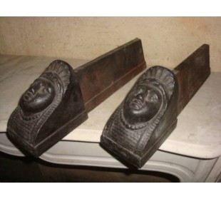 038 COPPIA DI ALARI PER CAMINETTO "RETOUR D'EGYPTE" 2