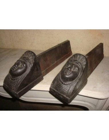 038 COPPIA DI ALARI PER CAMINETTO "RETOUR...