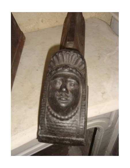 038 COPPIA DI ALARI PER CAMINETTO "RETOUR D'EGYPTE"