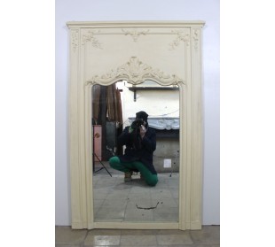 220 CAMINIERA GESSATA IN STILE REGGENZA MA D'EPOCA...