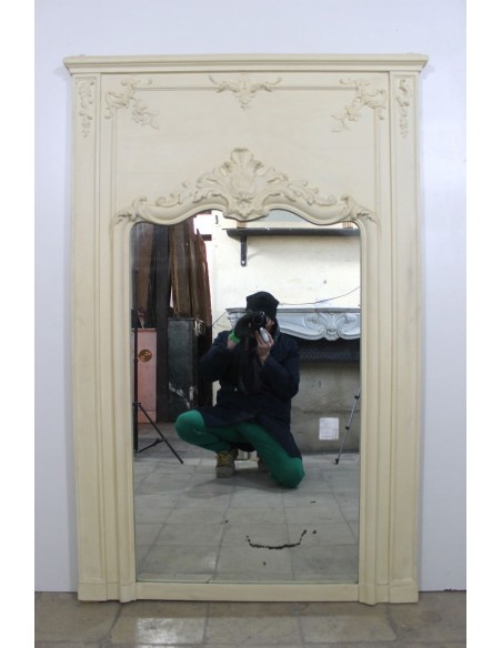 220 CAMINIERA GESSATA IN STILE REGGENZA MA D'EPOCA NAPOLEONE III