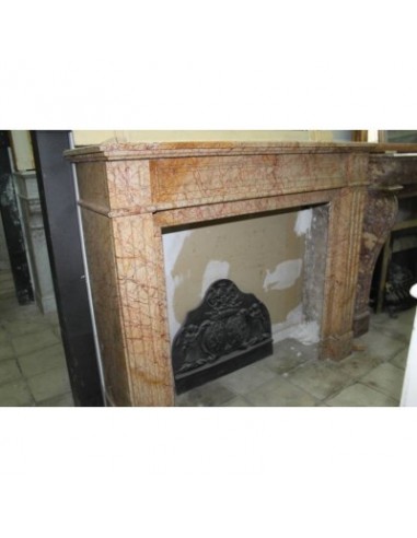 Camino antico in marmo Giallo di stile neoclassico e d'epoca ottocentesca