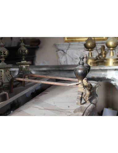 012 COPPIA DI ALARI PER CAMINETTO MAGNIFICANTI...