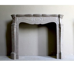 Antique Louis XV fireplace mantel carved in beautiful Lunel beige marble