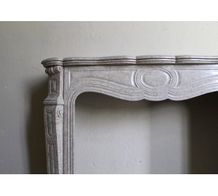 Antique Louis XV fireplace mantel carved in beautiful Lunel beige marble 2