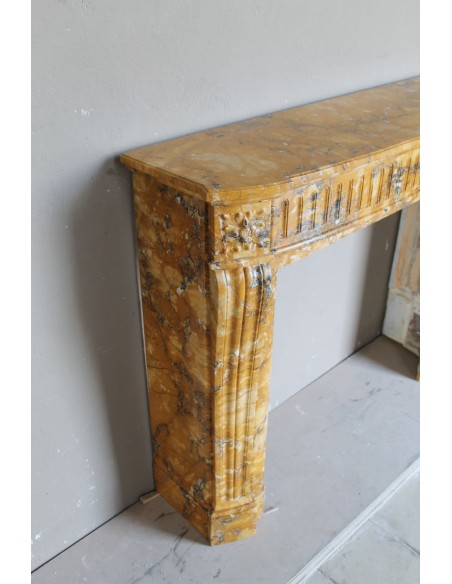 254 "DEUX FLEURS ARRONDI" IN MARMO GIALLO SIENA D'ANTICA CAVAZIONE E NON PIU' ESISTENTE