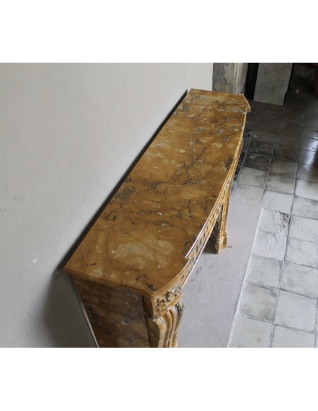 254 "DEUX FLEURS ARRONDI" IN MARMO GIALLO SIENA D'ANTICA CAVAZIONE E NON PIU' ESISTENTE