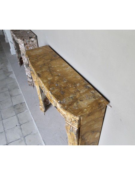 254 "DEUX FLEURS ARRONDI" IN MARMO GIALLO SIENA D'ANTICA CAVAZIONE E NON PIU' ESISTENTE