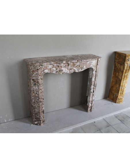 077 ORIGINALE CAMINETTO LUIGI XV "POMPADOUR PLAT" IN BRECCIA DEI PIRENEI