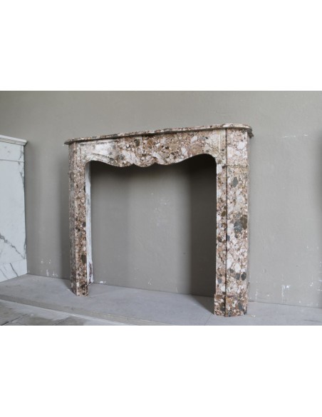 077 ORIGINALE CAMINETTO LUIGI XV "POMPADOUR PLAT" IN BRECCIA DEI PIRENEI