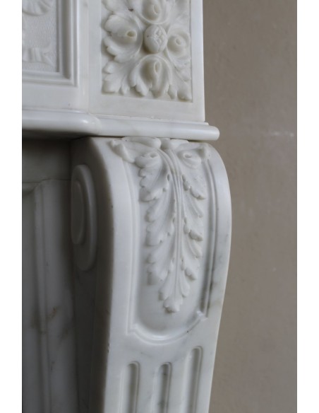 257 AG ELEGANTISSIMO CAMINO LUIGI XVI "VERSAILLES" IN MARMO STATUARIO CAVA CALACATTA