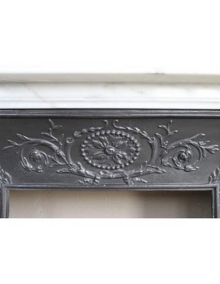 257 AG ELEGANTISSIMO CAMINO LUIGI XVI "VERSAILLES" IN MARMO STATUARIO CAVA CALACATTA