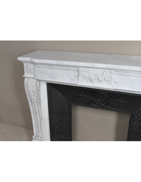 230 AG NEOCLASSICO "LOUIS SEIZE VERSAILLES" SCOLPITO IN MARMO BIANCO CARRARA "PURO"