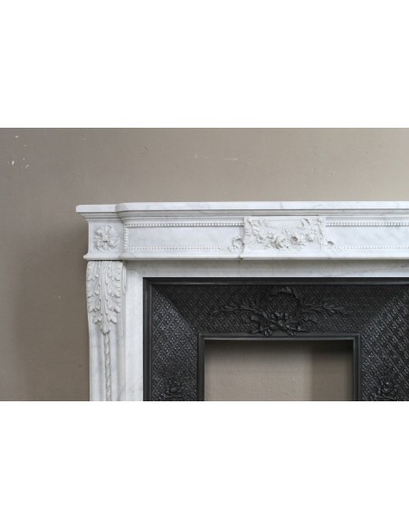 230 AG NEOCLASSICO "LOUIS SEIZE VERSAILLES" SCOLPITO IN MARMO BIANCO CARRARA "PURO"