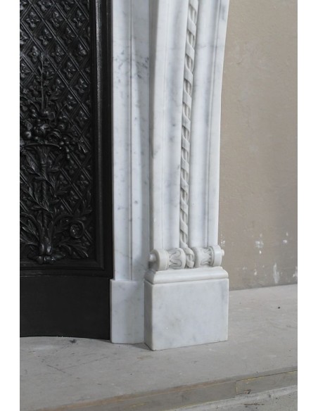 230 AG NEOCLASSICO "LOUIS SEIZE VERSAILLES" SCOLPITO IN MARMO BIANCO CARRARA "PURO"