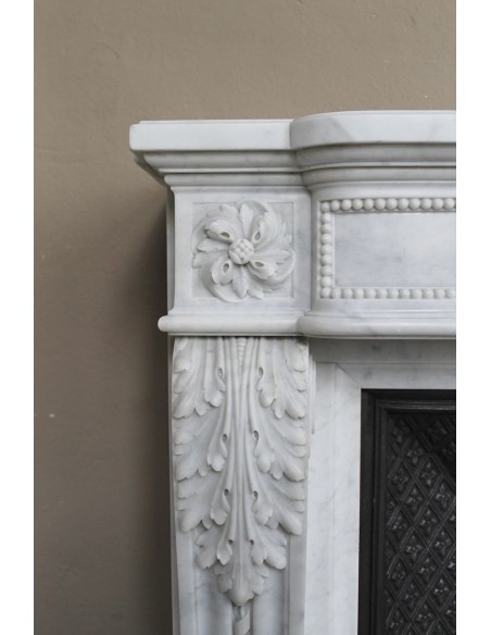 230 AG NEOCLASSICO "LOUIS SEIZE VERSAILLES" SCOLPITO IN MARMO BIANCO CARRARA "PURO"