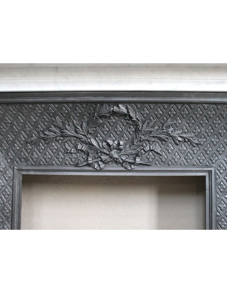 230 AG NEOCLASSICO "LOUIS SEIZE VERSAILLES" SCOLPITO IN MARMO BIANCO CARRARA "PURO"