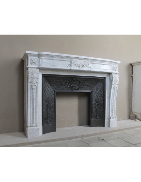 230 AG NEOCLASSICO "LOUIS SEIZE VERSAILLES" SCOLPITO IN MARMO BIANCO CARRARA "PURO"