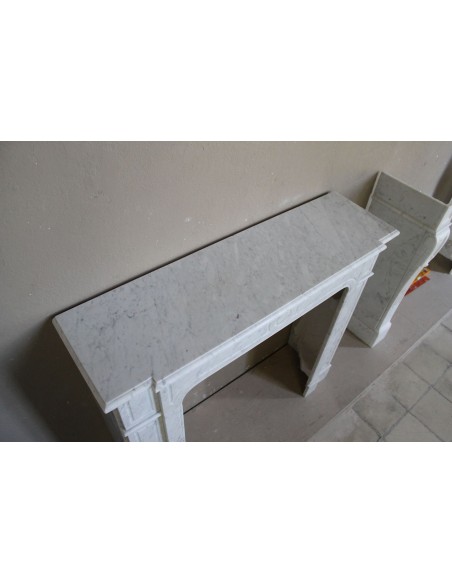 312 CAMINETTO LUIGI XIV "PARISIENNE" IN MARMO BIANCO CARRARA