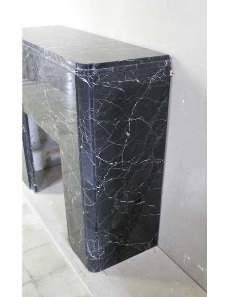 715 CAMINO ANTICO "ART DECO" SCOLPITO IN MARMO NERO MARQUINIA GOLD