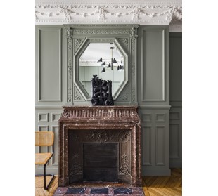 Caminetto antico in marmo Rosso Francia proveniente da Parigi 2