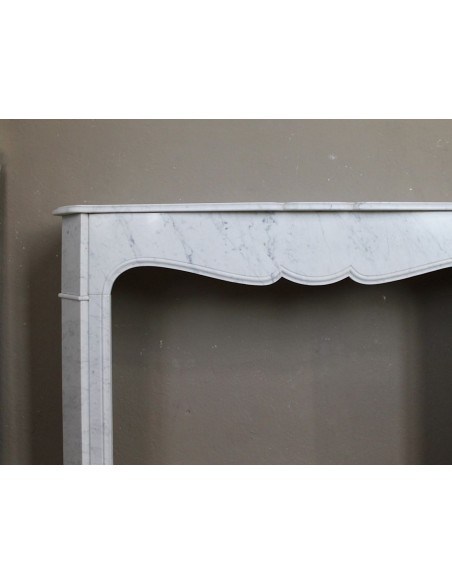 001 CAMINETTO LUIGI XV "POMPADOUR PLAT" MINIMALISTA IN MARMO BIANCO "P"