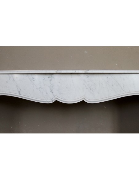 001 CAMINETTO LUIGI XV "POMPADOUR PLAT" MINIMALISTA IN MARMO BIANCO "P"