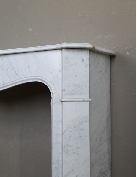 001 CAMINETTO LUIGI XV "POMPADOUR PLAT" MINIMALISTA IN MARMO BIANCO "P"