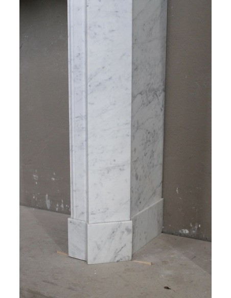 001 CAMINETTO LUIGI XV "POMPADOUR PLAT" MINIMALISTA IN MARMO BIANCO "P"