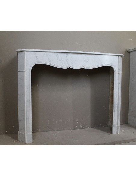 001 CAMINETTO LUIGI XV "POMPADOUR PLAT" MINIMALISTA IN MARMO BIANCO "P"