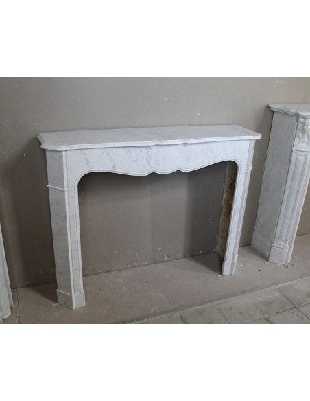 001 CAMINETTO LUIGI XV "POMPADOUR PLAT" MINIMALISTA IN MARMO BIANCO "P"