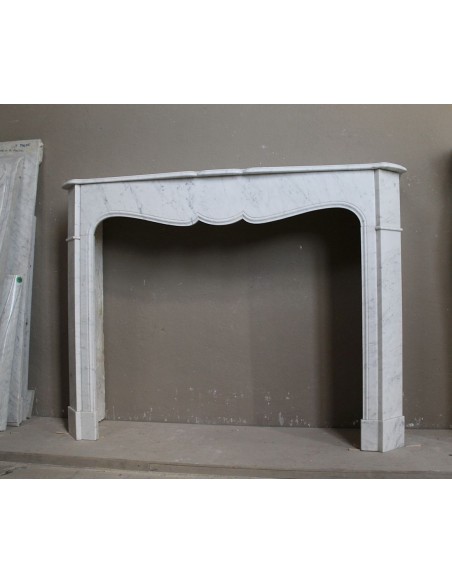 001 CAMINETTO LUIGI XV "POMPADOUR PLAT" MINIMALISTA IN MARMO BIANCO "P"