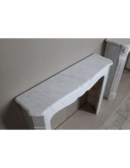 001 CAMINETTO LUIGI XV "POMPADOUR PLAT" MINIMALISTA IN MARMO BIANCO "P"