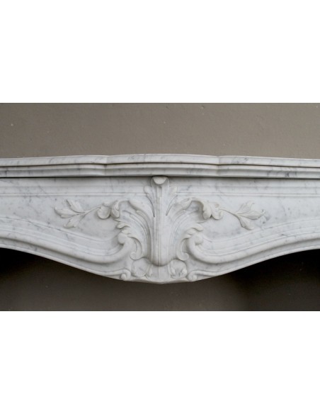 606 CAMINO ANTICO FLOREALE "MAJORELLE" SCOLPITO IN MARMO BIANCO CARRARA