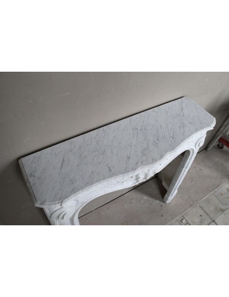 606 CAMINO ANTICO FLOREALE "MAJORELLE" SCOLPITO IN MARMO BIANCO CARRARA