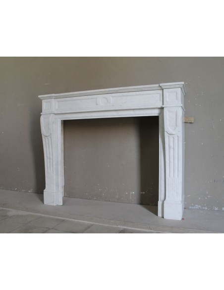 229 CAMINO LUIGI XVI "LANGUETTE CLASSIQUE"  IN CANDIDISSIMO MARMO BIANCO "P" CARRARA