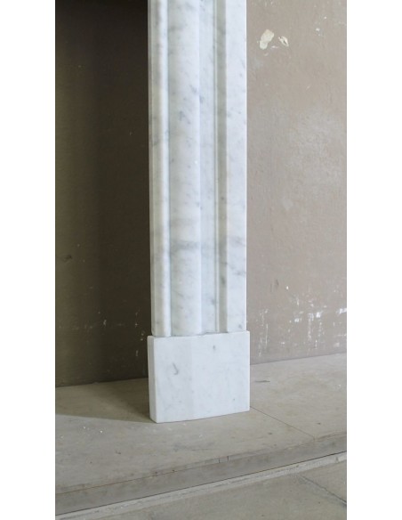 306 CAMINO LUIGI XIV "BOUDIN CARRÉ" IN BIANCHISSIMO MARMO DI CARRARA