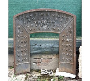 Controcuore antico in ghisa d'arte antico, d'epoca Art Nouveau da abbinare a camino antico in marmo.