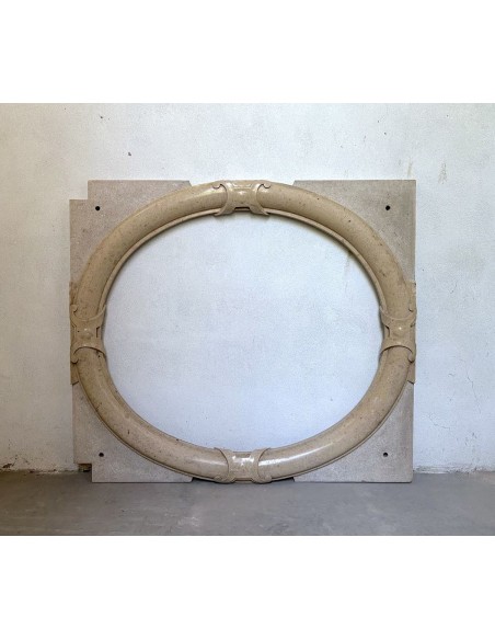 720 ORIGINALE QUANTO RARISSIMA CORNICE PER FOCOLARE SOSPESO, MARMO DI LUNEL