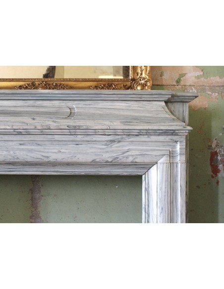 324 IMPONENTE CAMINO BOUDIN "VERSAILLES" IN PREZIOSO MARMO "ACQUAMARINA"