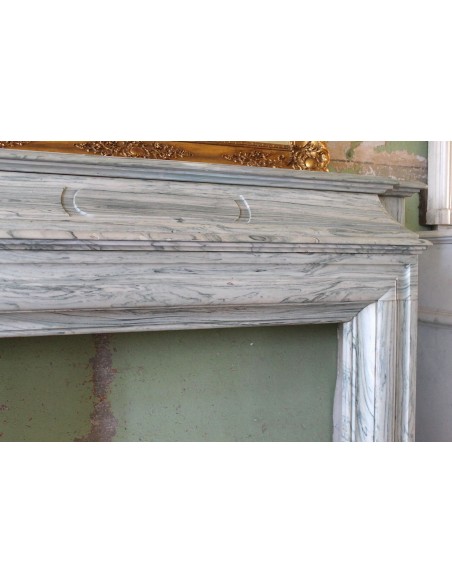 324 IMPONENTE CAMINO BOUDIN "VERSAILLES" IN PREZIOSO MARMO "ACQUAMARINA"