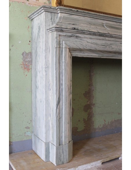 324 IMPONENTE CAMINO BOUDIN "VERSAILLES" IN PREZIOSO MARMO "ACQUAMARINA"