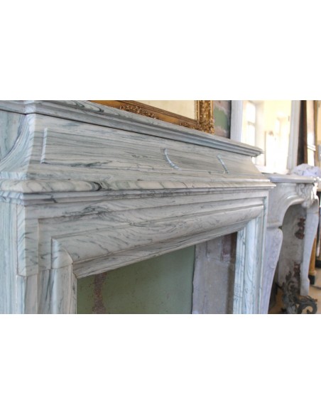 324 IMPONENTE CAMINO BOUDIN "VERSAILLES" IN PREZIOSO MARMO "ACQUAMARINA"