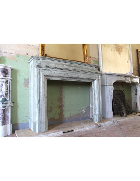 324 IMPONENTE CAMINO BOUDIN "VERSAILLES" IN PREZIOSO MARMO "ACQUAMARINA"