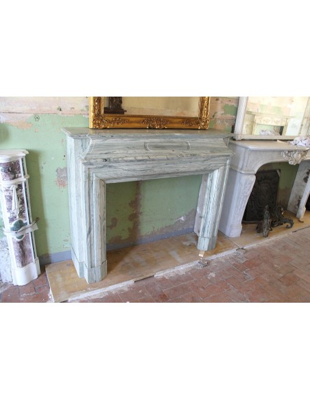 324 IMPONENTE CAMINO BOUDIN "VERSAILLES" IN PREZIOSO MARMO "ACQUAMARINA"