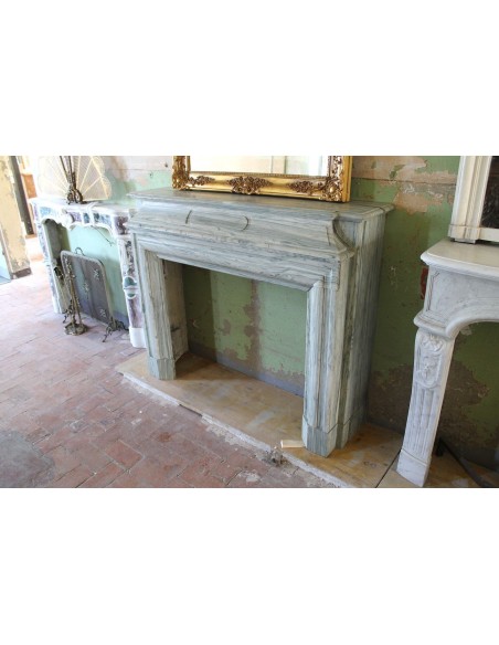 324 IMPONENTE CAMINO BOUDIN "VERSAILLES" IN PREZIOSO MARMO "ACQUAMARINA"