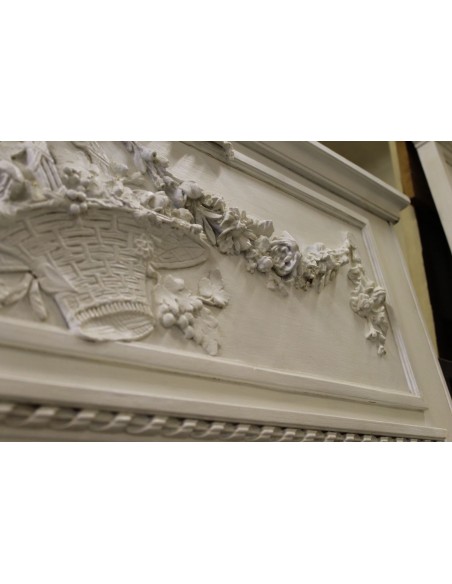 010G FINISSIMA CAMINIERA "PANIER FLEURI" BIANCO GESSATA.