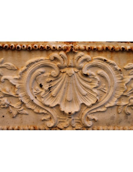 CG 022 RAFFINATO CAMINETTO CONTROCUORE CON ELEMENTI FLOREALI IN FUSIONE DI GHISA D'ARTE