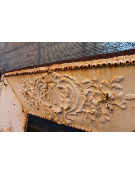 CG 022 RAFFINATO CAMINETTO CONTROCUORE CON ELEMENTI FLOREALI IN FUSIONE DI GHISA D'ARTE